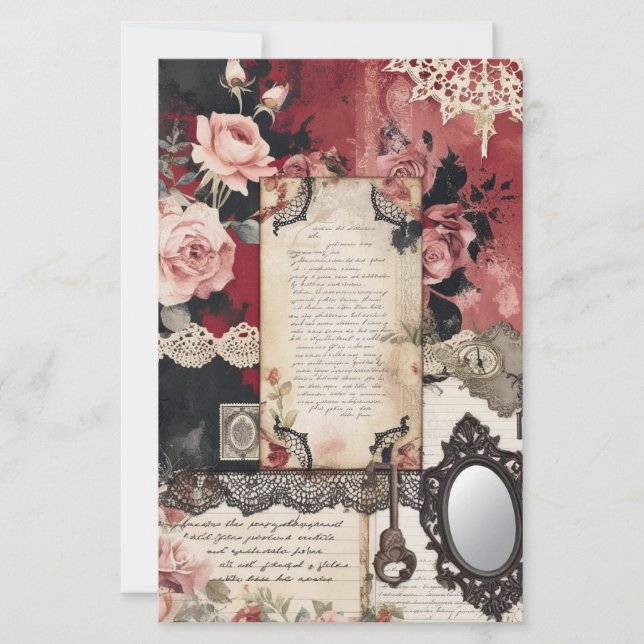 Vintage Victorian Gothic Scrapbook Paper  (Front)