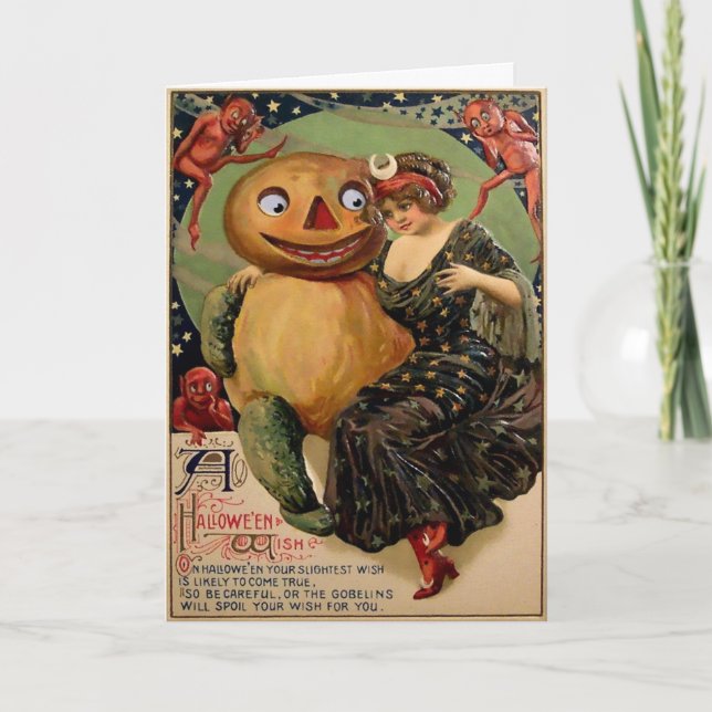 Vintage Victorian Halloween Card (Front)