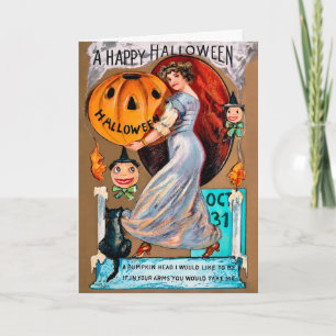 Vintage Victorian Halloween Card