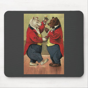 Vintage Victorian Happy, Gay, Dancing Bears Mouse Mat