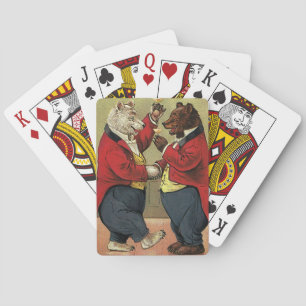 Vintage Victorian Happy, Gay, Dancing Bears Playing Cards