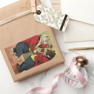 Vintage Victorian Happy, Gay, Dancing Bears Rectangular Sticker