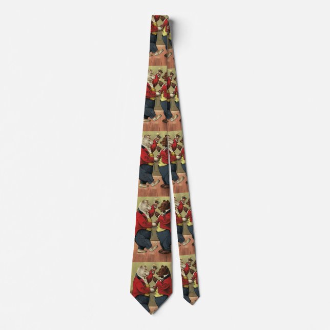 Vintage Victorian Happy, Gay, Dancing Bears Tie (Front)