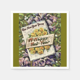 Vintage Victorian Happy New Year Paper Napkins
