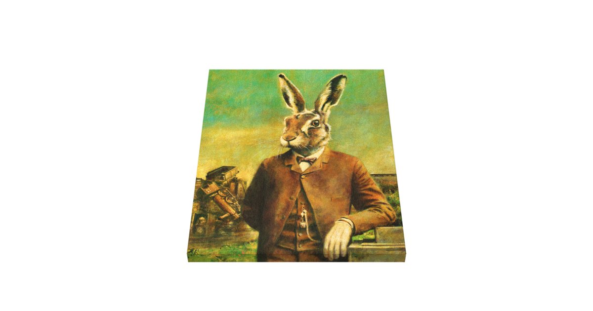 Vintage Victorian Hare Canvas Canvas Print | Zazzle