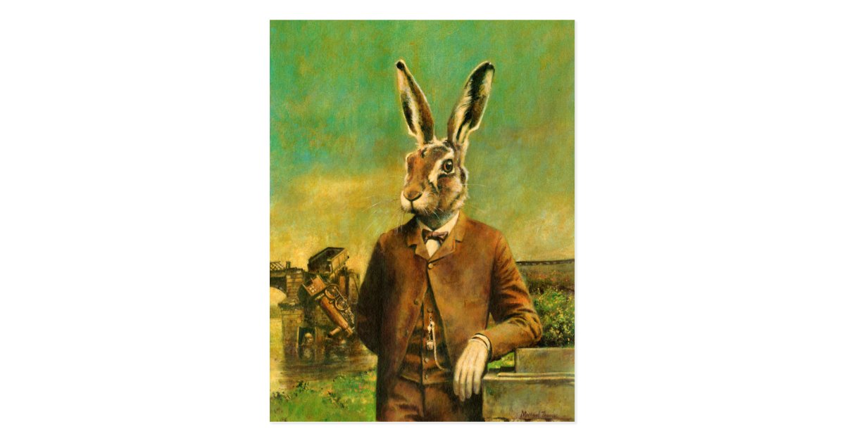 Vintage Victorian Hare Postcard | Zazzle.co.uk
