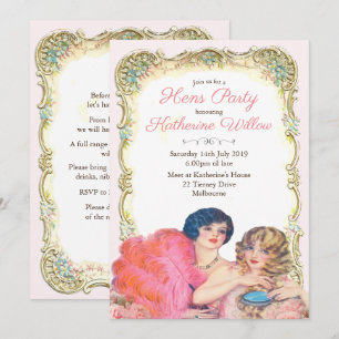 Vintage Victorian Hens Party Invitation