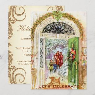 Vintage Victorian Holiday Christmas Party Invitation