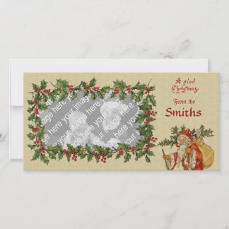 Vintage Victorian Holly & Santa Template