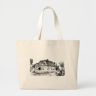 Vintage Victorian House Illustration Tote