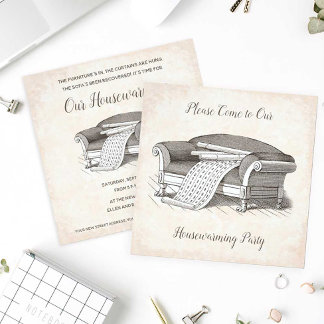 Vintage Victorian Housewarming Open House Party Invitation
