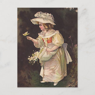 VINTAGE VICTORIAN IN THE DEEP FOREST POSTCARD