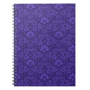 Vintage Victorian Indigo Damask Paisley Floral Notebook