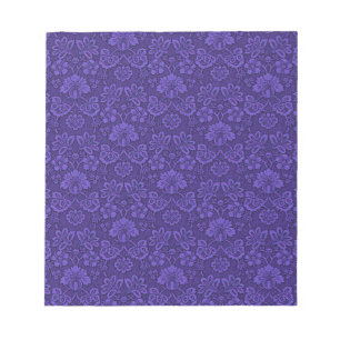 Vintage Victorian Indigo Damask Paisley Floral Notepad