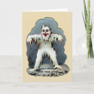Vintage Victorian Jack Frost Christmas Card