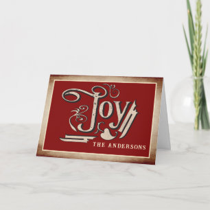 Vintage Victorian Joy Holiday Card