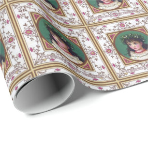 Vintage Victorian Kate Greenaway XMas Wrapping Paper