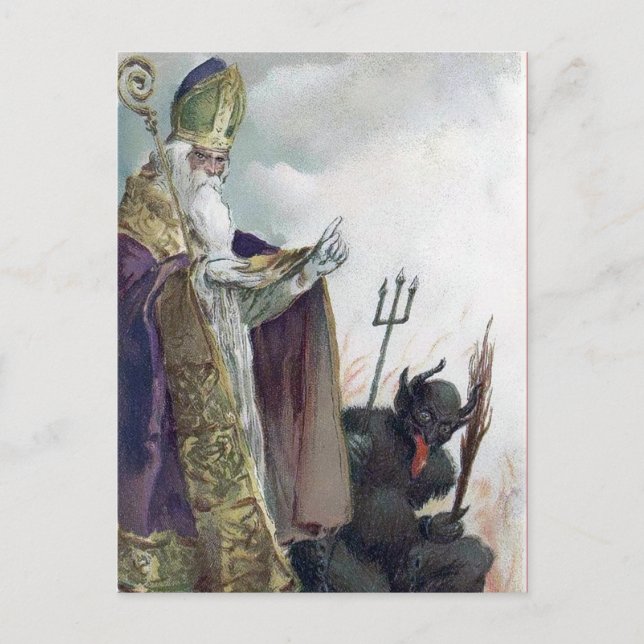 Vintage Victorian Krampus Postcard (Front)