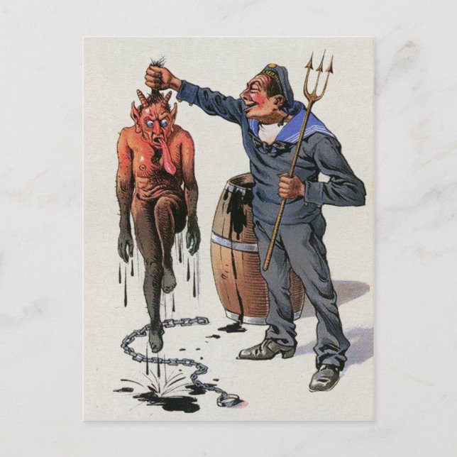 Vintage Victorian Krampus Postcard (Front)