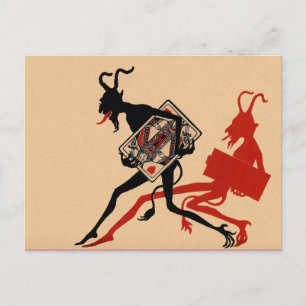 Vintage Victorian Krampus Postcard