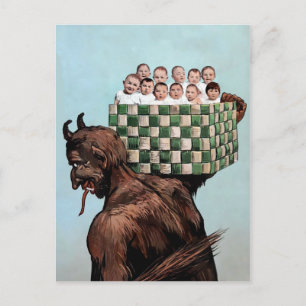 Vintage Victorian Krampus Postcard