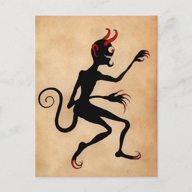 Vintage Victorian Krampus Postcard (Front)