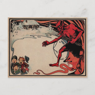 Vintage Victorian Krampus Postcard