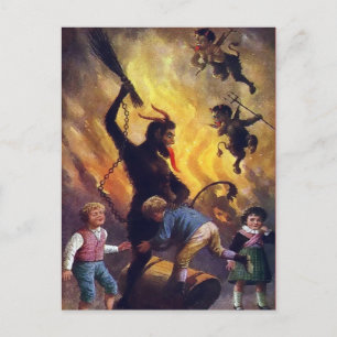 Vintage Victorian Krampus Postcard