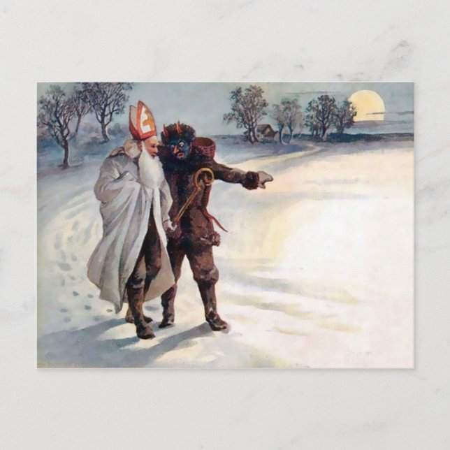 Vintage Victorian Krampus Postcard (Front)