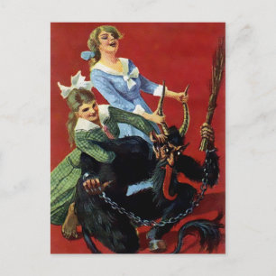 Vintage Victorian Krampus Postcard
