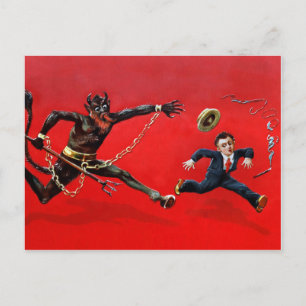 Vintage Victorian Krampus Postcard