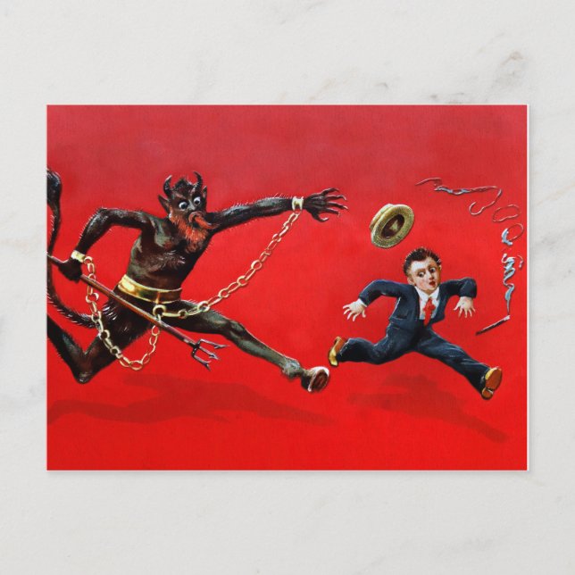 Vintage Victorian Krampus Postcard (Front)