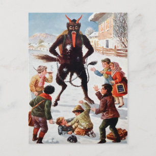 Vintage Victorian Krampus Postcard