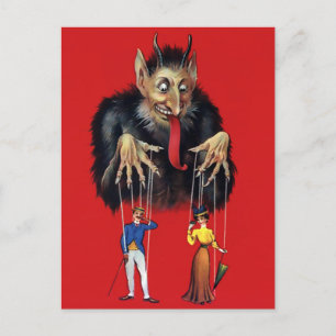 Vintage Victorian Krampus Postcard
