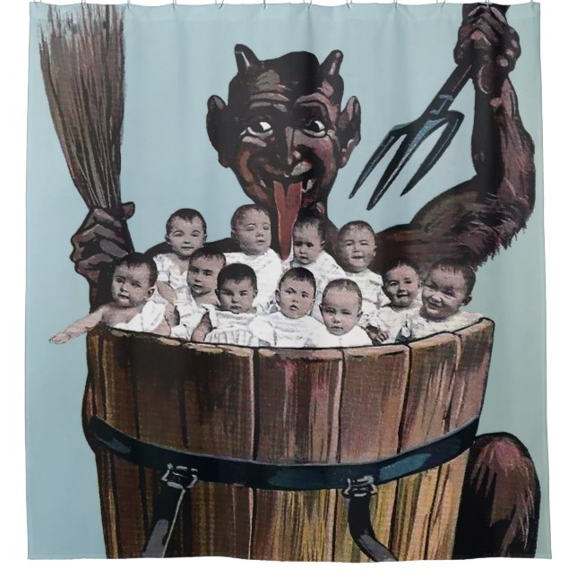 Vintage Victorian Krampus Shower Curtain (Front)