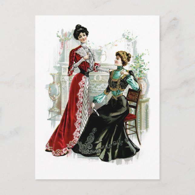 Vintage Victorian Ladies Fashion Postcard (Front)