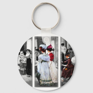 vintage victorian ladies key ring