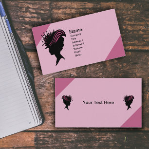 Vintage Victorian Lady Black Silhouette Fancy Hat Business Card