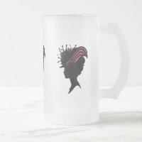 Vintage Victorian Lady Black Silhouette Fancy Hat