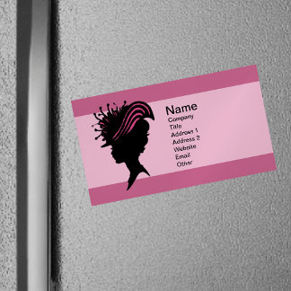 Vintage Victorian Lady Black Silhouette Fancy Hat Magnetic Business Card