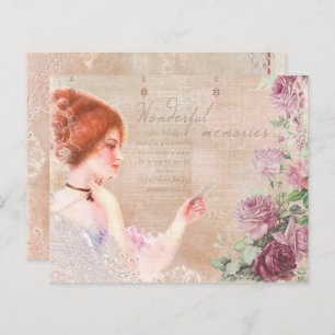 Vintage Victorian Lady Decoupage Scrapbook Paper