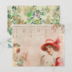 Vintage Victorian Lady Decoupage Scrapbook Paper
