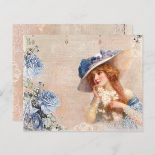 Vintage Victorian Lady Decoupage Scrapbook Paper