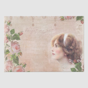 Vintage Victorian Lady Decoupage Tissue Paper