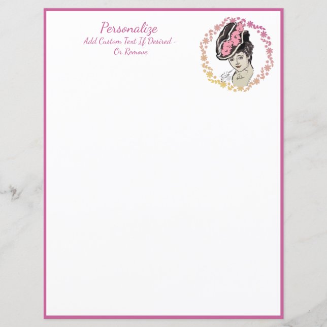 Vintage Victorian Lady Feminine Flower Hat (Front)