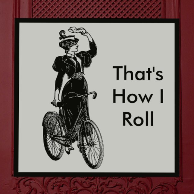 Vintage Victorian Lady on Bicycle Illustration Magnet (Creator Uploaded)