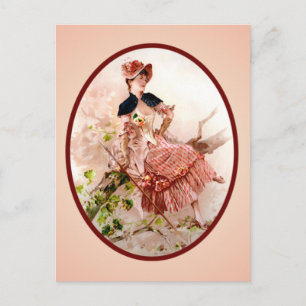 Vintage Victorian Lady Postcard