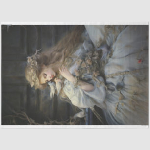 Vintage Victorian Lady with Birds Decoupage Tissue Paper