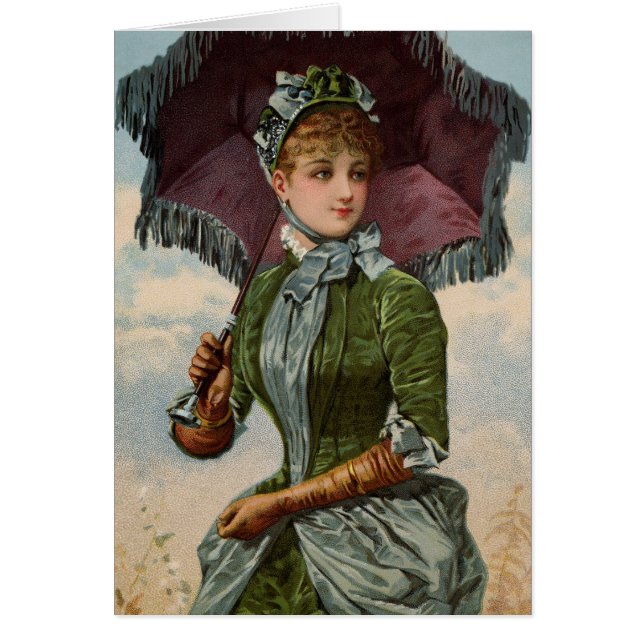 Vintage Victorian Lady With Parasol (Front)