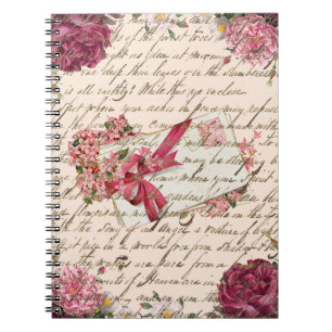 Vintage Victorian Letters Old Poem Writing Notebook